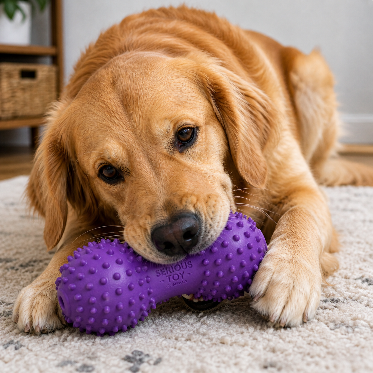 Spiked Rubber Dog Chew Toy Dumbbell – Dental Cleaning & Heavy Duty Chew Toy | The Serious Toy Company - Image 5