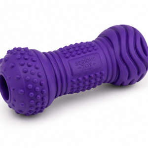 Durable Rubber Dog Chew Toy Dumbbell – Textured Interactive Teething & Dental Toy | The Serious Toy Company